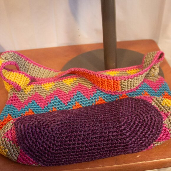 The Sak Preowned Multicolor Crochet Chevron Bag - Picture 6 of 6